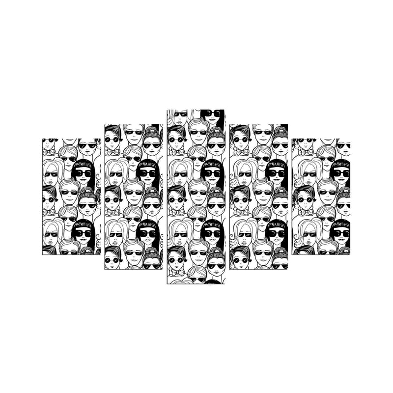 Dekorativ MDF-maleri 5-Dele 20x60 cm, Flerfarvet