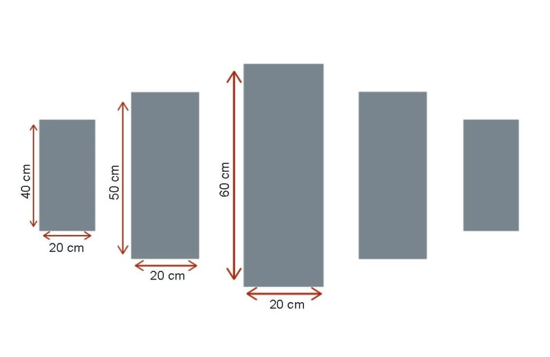 Dekorativ MDF-maleri 5-Dele 20x60 cm - Flerfarvet - Billeder på lærred