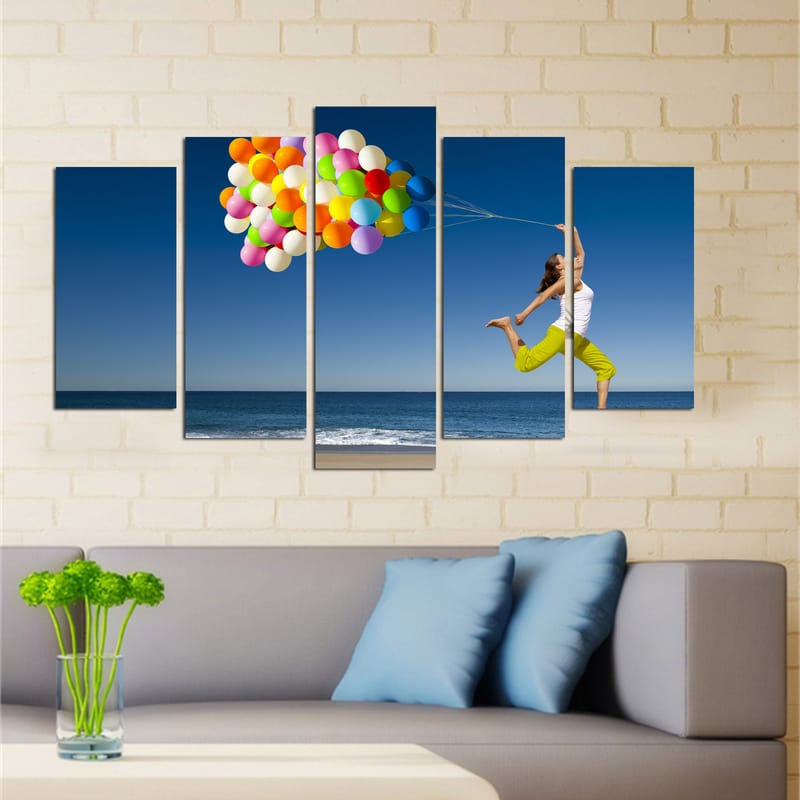 Dekorativ MDF-maleri 5-Dele 20x60 cm - Flerfarvet - Boligtilbehør - Billeder & kunst - Billeder på lærred