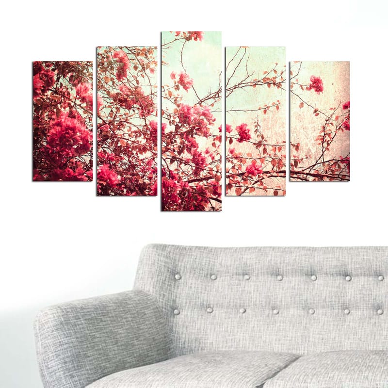 Dekorativ MDF-maleri 5-Dele 20x60 cm - Flerfarvet - Boligtilbehør - Billeder & kunst - Billeder på lærred