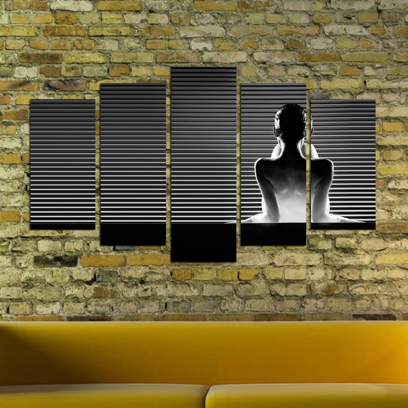 Dekorativ MDF-maleri 5-Dele 20x60 cm - Flerfarvet - Boligtilbehør - Billeder & kunst - Billeder på lærred