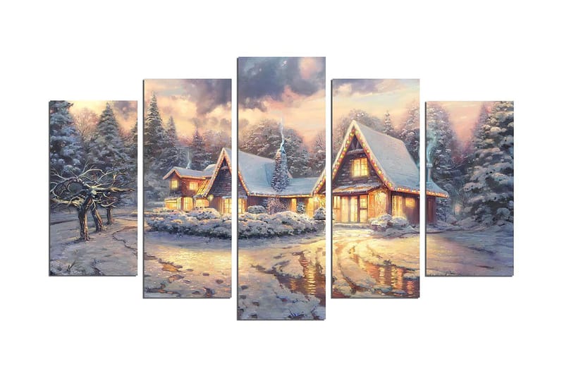 Dekorativ MDF-maleri 5-Dele 20x60 cm - Flerfarvet - Boligtilbehør - Billeder & kunst - Billeder på lærred