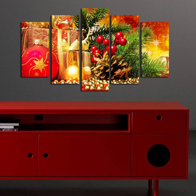 Dekorativ MDF-maleri 5-Dele 20x60 cm - Flerfarvet - Boligtilbehør - Billeder & kunst - Billeder på lærred
