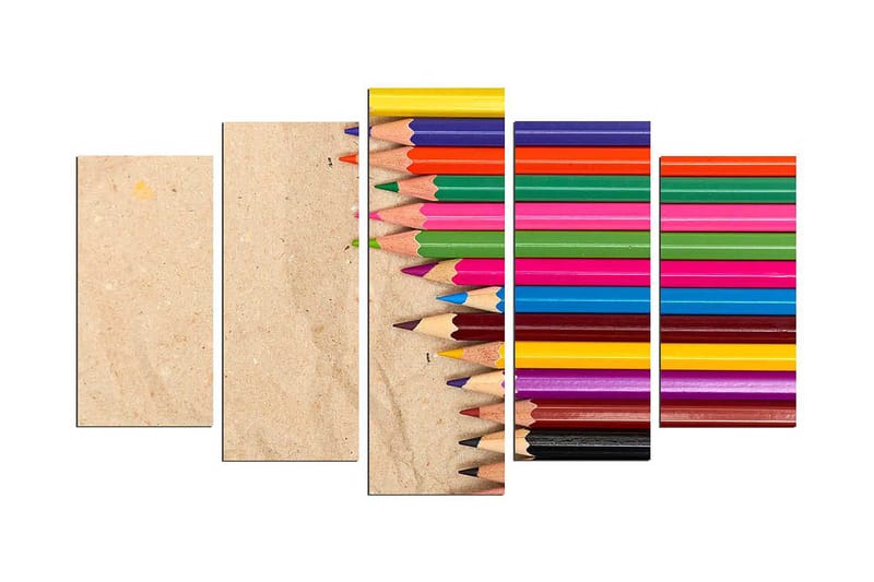 Dekorativ MDF-maleri 5-Dele 20x60 cm - Flerfarvet - Boligtilbehør - Billeder & kunst - Billeder på lærred