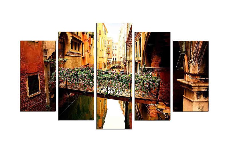 Dekorativ MDF-maleri 5-Dele 20x60 cm - Flerfarvet - Boligtilbehør - Billeder & kunst - Billeder på lærred