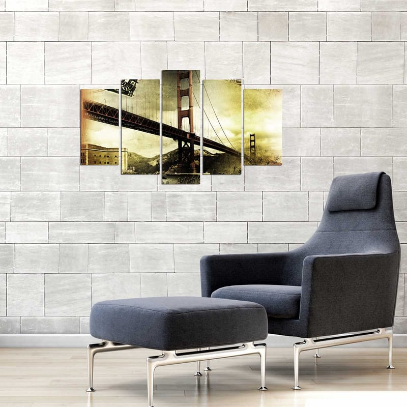 Dekorativ MDF-maleri 5-Dele 20x60 cm - Flerfarvet - Boligtilbehør - Billeder & kunst - Billeder på lærred