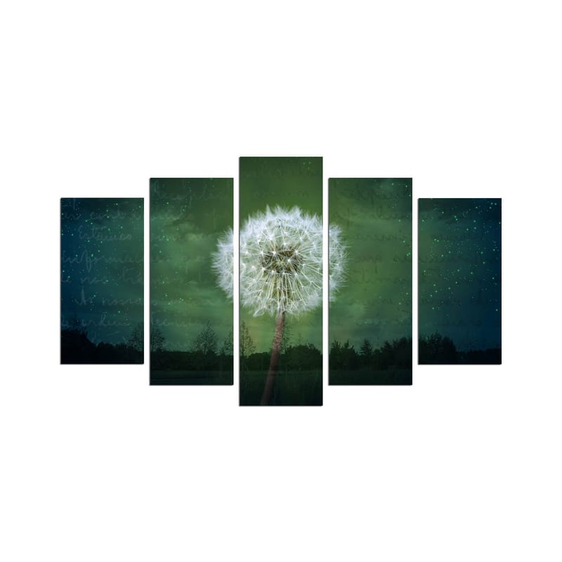 Dekorativ MDF-maleri 5-Dele 20x60 cm - Flerfarvet - Boligtilbehør - Billeder & kunst - Billeder på lærred