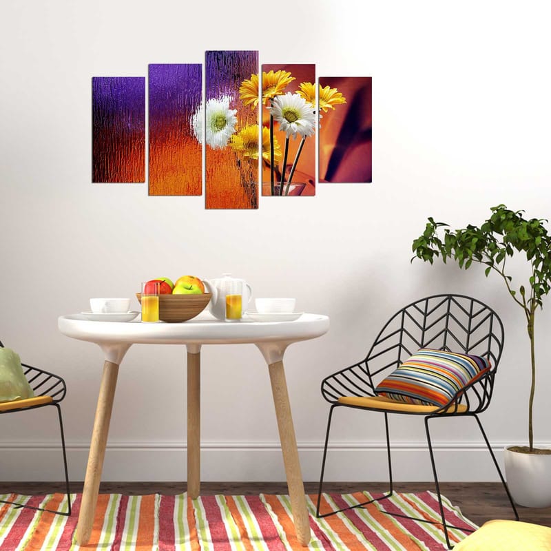 Dekorativ MDF-maleri 5-Dele 20x60 cm - Flerfarvet - Boligtilbehør - Billeder & kunst - Billeder på lærred