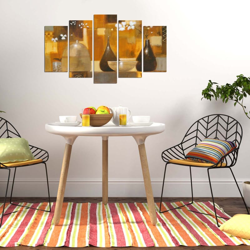 Dekorativ MDF-maleri 5-Dele 20x60 cm - Flerfarvet - Boligtilbehør - Billeder & kunst - Billeder på lærred