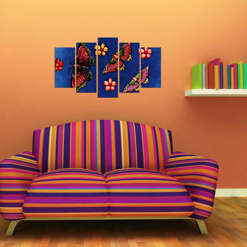 Dekorativ MDF-maleri 5-Dele 20x60 cm - Flerfarvet - Boligtilbehør - Billeder & kunst - Billeder på lærred