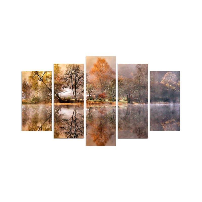 Dekorativ MDF-maleri 5-Dele 20x60 cm - Flerfarvet - Boligtilbehør - Billeder & kunst - Billeder på lærred