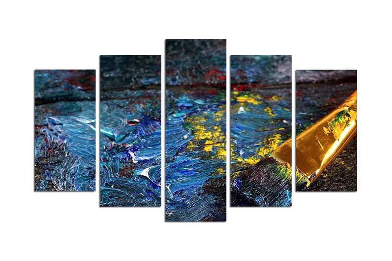 Dekorativ MDF-maleri 5-Dele 20x60 cm - Flerfarvet - Boligtilbehør - Billeder & kunst - Billeder på lærred