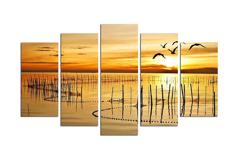 Dekorativ MDF-maleri 5-Dele 20x60 cm - Flerfarvet - Boligtilbehør - Billeder & kunst - Billeder på lærred