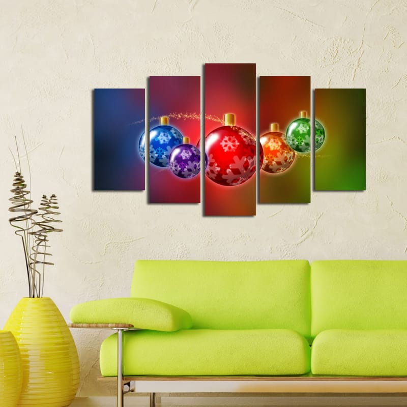 Dekorativ MDF-maleri 5-Dele 20x60 cm - Flerfarvet - Boligtilbehør - Billeder & kunst - Billeder på lærred