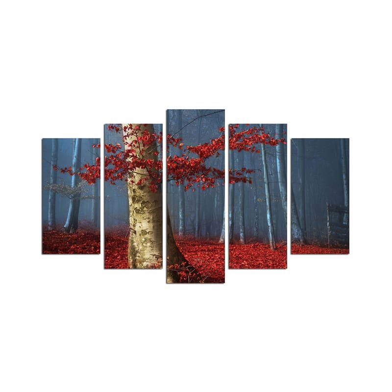 Dekorativ MDF-maleri 5-Dele 20x60 cm - Flerfarvet - Boligtilbehør - Billeder & kunst - Billeder på lærred
