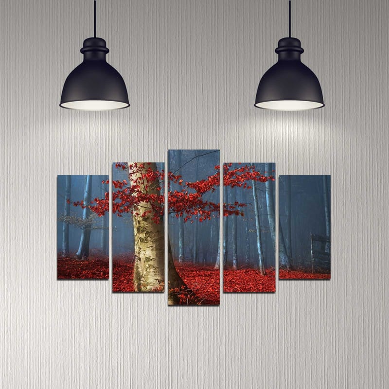 Dekorativ MDF-maleri 5-Dele 20x60 cm - Flerfarvet - Boligtilbehør - Billeder & kunst - Billeder på lærred