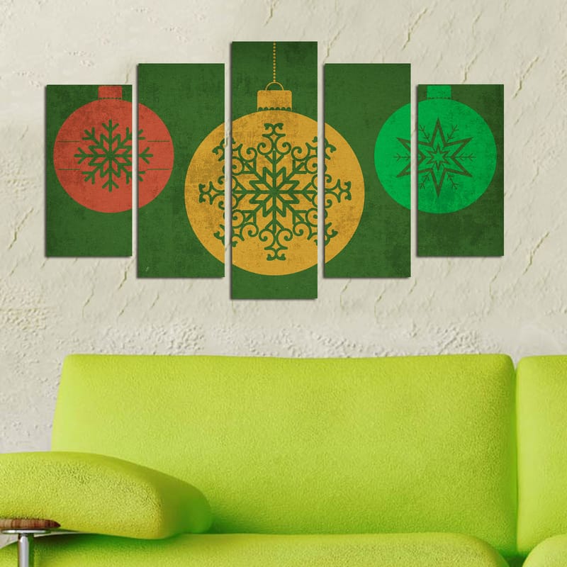 Dekorativ MDF-maleri 5-Dele 20x60 cm - Flerfarvet - Boligtilbehør - Billeder & kunst - Billeder på lærred