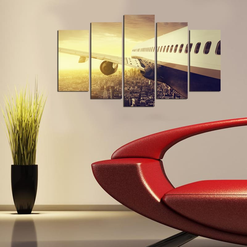 Dekorativ MDF-maleri 5-Dele 20x60 cm - Flerfarvet - Boligtilbehør - Billeder & kunst - Billeder på lærred