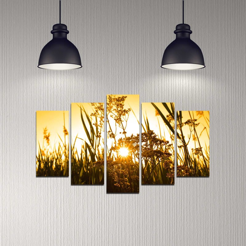 Dekorativ MDF-maleri 5-Dele 20x60 cm - Flerfarvet - Boligtilbehør - Billeder & kunst - Billeder på lærred