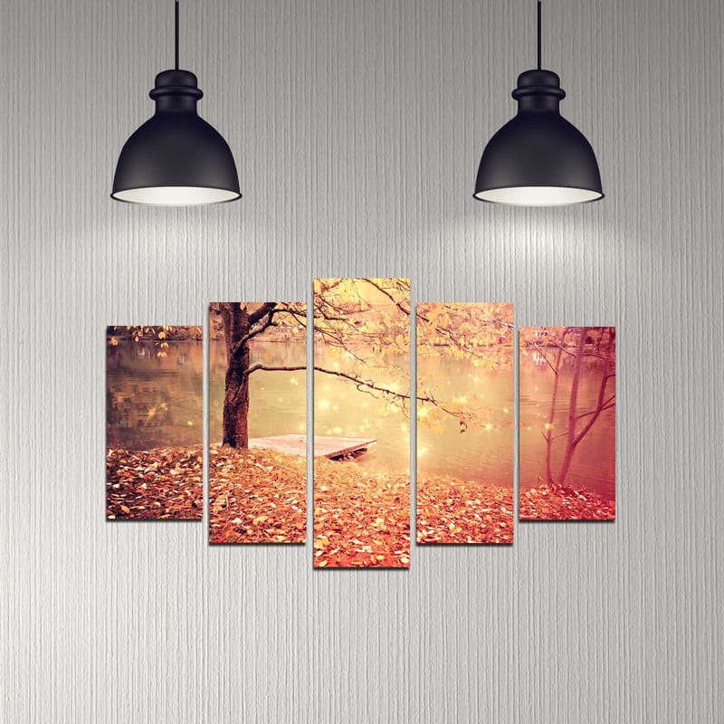 Dekorativ MDF-maleri 5-Dele 20x60 cm - Flerfarvet - Boligtilbehør - Billeder & kunst - Billeder på lærred