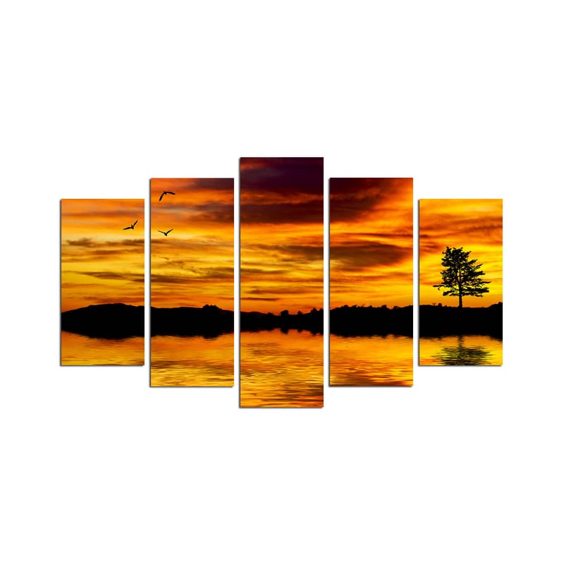 Dekorativ MDF-maleri 5-Dele 20x60 cm, Flerfarvet