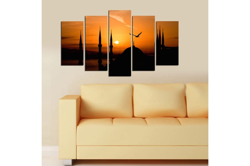 Dekorativ MDF-maleri 5-Dele 20x60 cm - Flerfarvet - Boligtilbehør - Billeder & kunst - Billeder på lærred