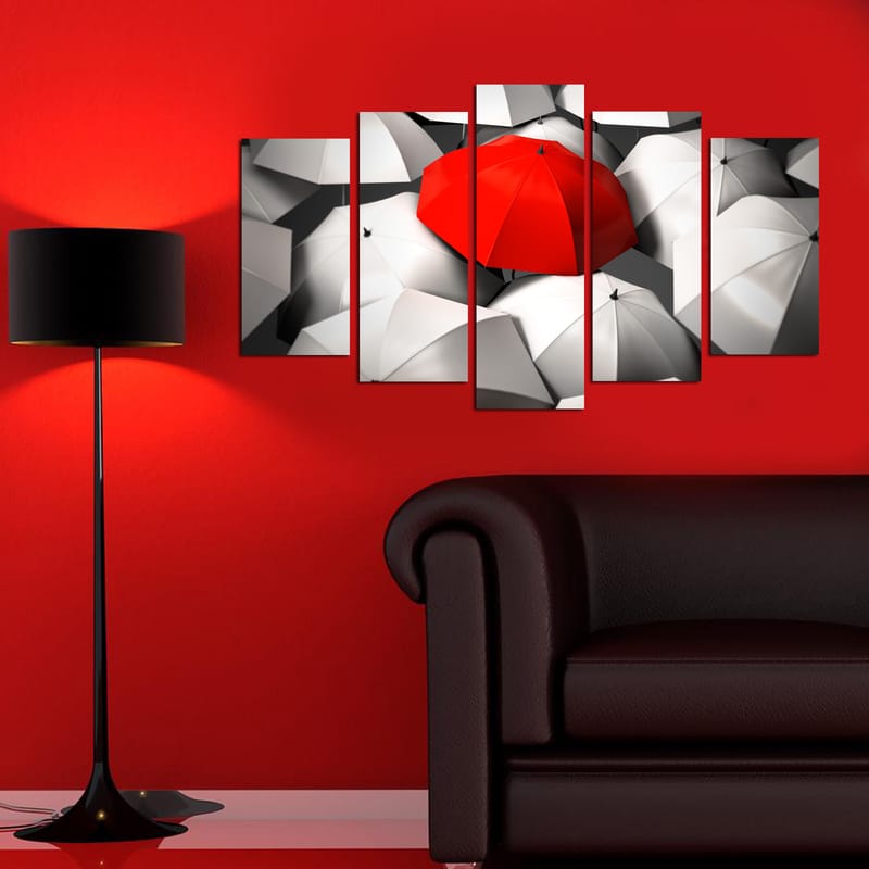 Dekorativ MDF-maleri 5-Dele 20x60 cm - Flerfarvet - Boligtilbehør - Billeder & kunst - Billeder på lærred