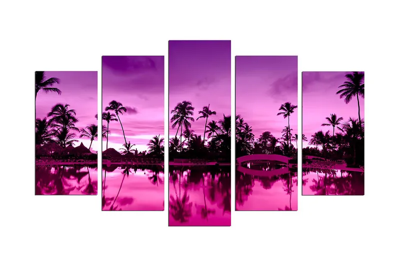 Dekorativ MDF-maleri 5-Dele 20x60 cm, Flerfarvet