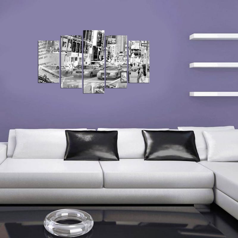 Dekorativ MDF-maleri 5-Dele 20x60 cm - Flerfarvet - Boligtilbehør - Billeder & kunst - Billeder på lærred