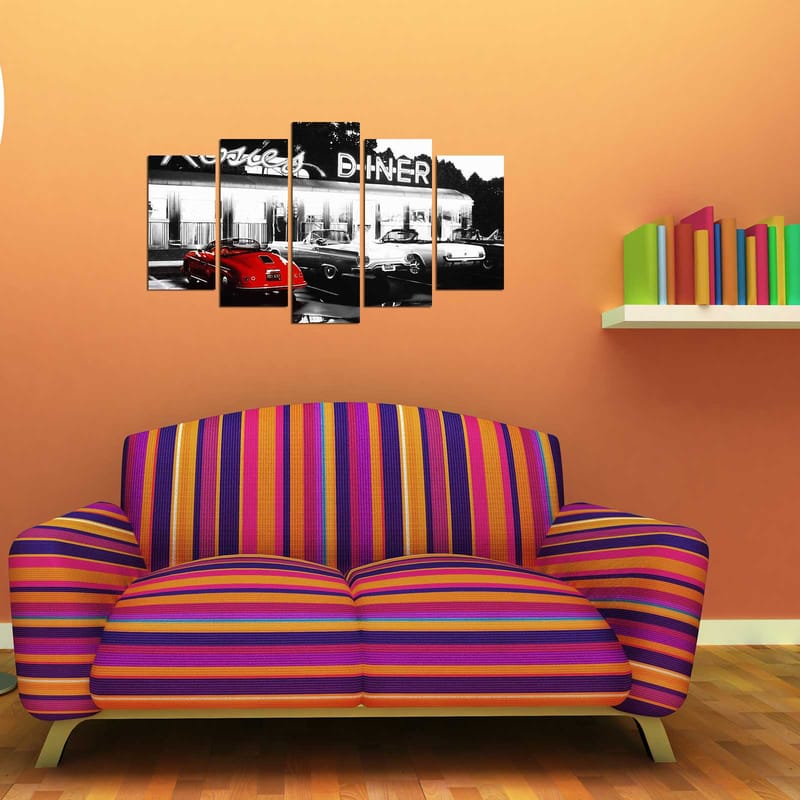 Dekorativ MDF-maleri 5-Dele 20x60 cm - Flerfarvet - Boligtilbehør - Billeder & kunst - Billeder på lærred