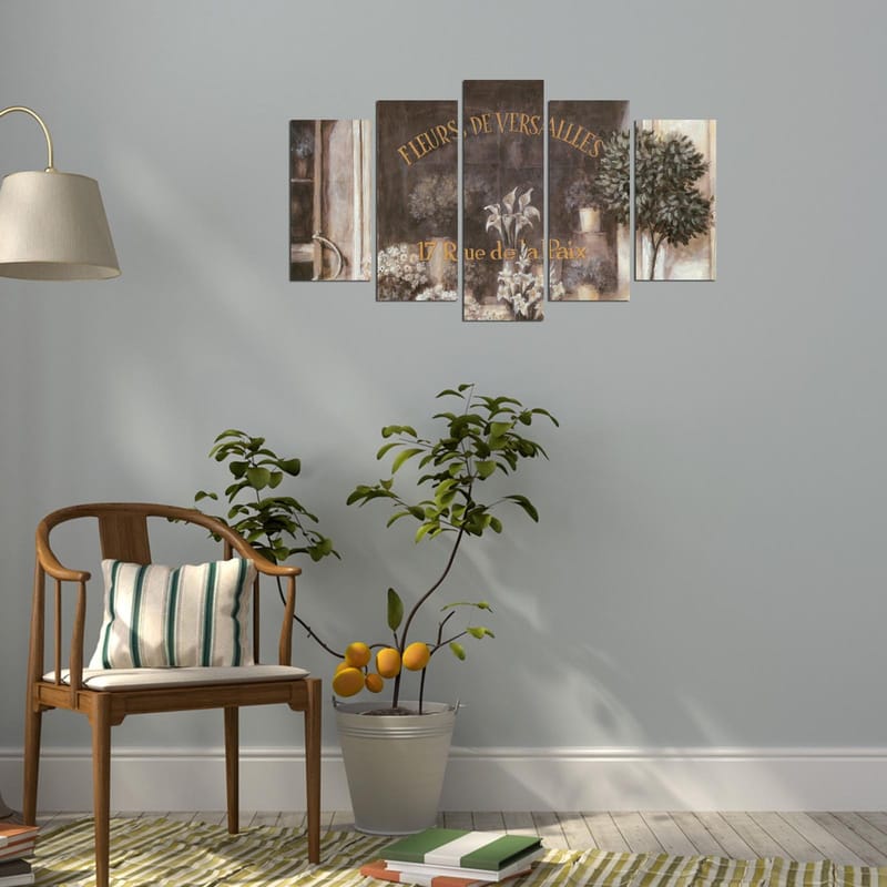 Dekorativ MDF-maleri 5-Dele 20x60 cm - Flerfarvet - Boligtilbehør - Billeder & kunst - Billeder på lærred