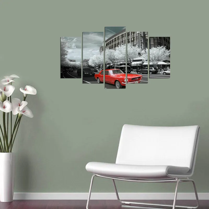 Dekorativ MDF-maleri 5-Dele 20x60 cm - Flerfarvet - Boligtilbehør - Billeder & kunst - Billeder på lærred