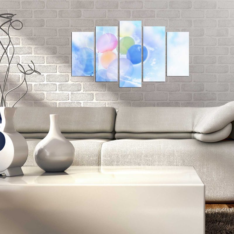 Dekorativ MDF-maleri 5-Dele 20x60 cm - Flerfarvet - Boligtilbehør - Billeder & kunst - Billeder på lærred