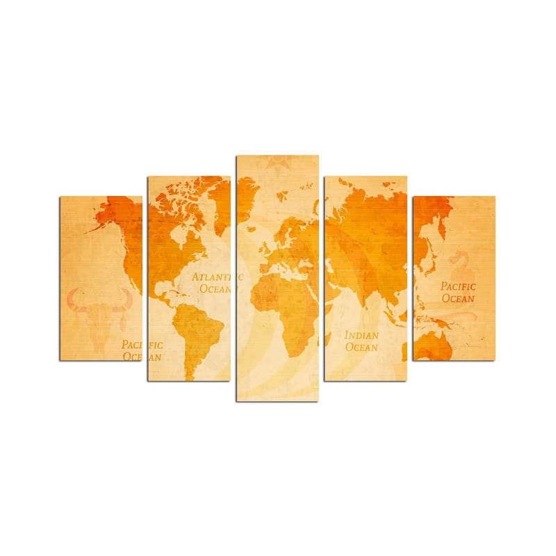 Dekorativ MDF-maleri 5-Dele 20x60 cm, Flerfarvet