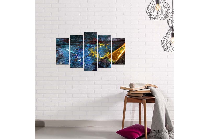 Dekorativ MDF-maleri 5-Dele 20x60 cm - Flerfarvet - Boligtilbehør - Billeder & kunst - Billeder på lærred