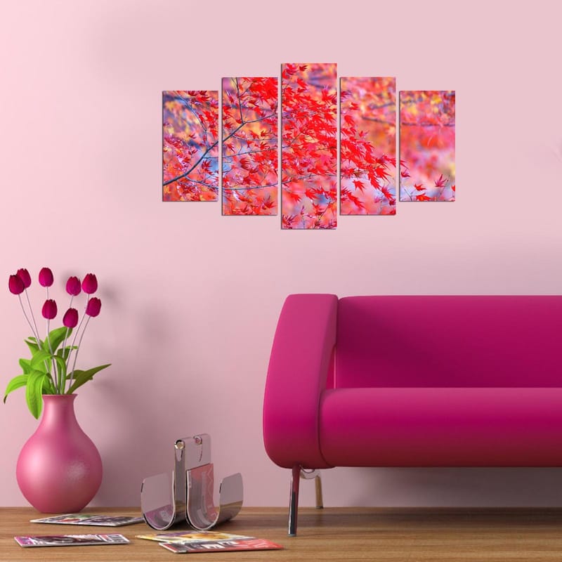 Dekorativ MDF-maleri 5-Dele 20x60 cm - Flerfarvet - Boligtilbehør - Billeder & kunst - Billeder på lærred