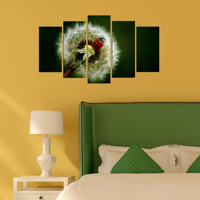 Dekorativ MDF-maleri 5-Dele 20x60 cm - Flerfarvet - Boligtilbehør - Billeder & kunst - Billeder på lærred