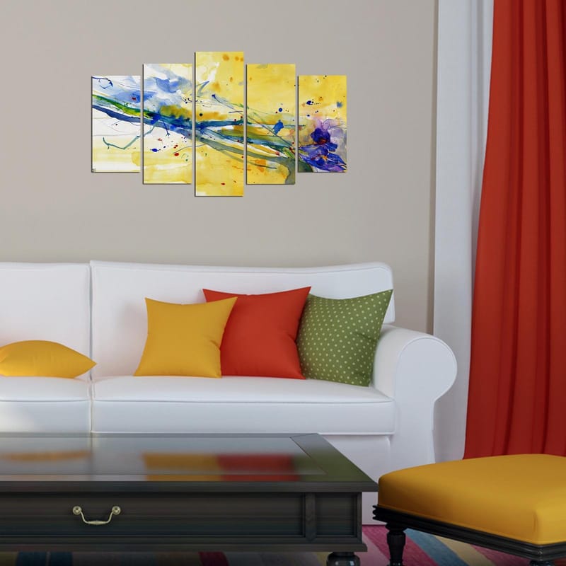 Dekorativ MDF-maleri 5-Dele 20x60 cm - Flerfarvet - Boligtilbehør - Billeder & kunst - Billeder på lærred
