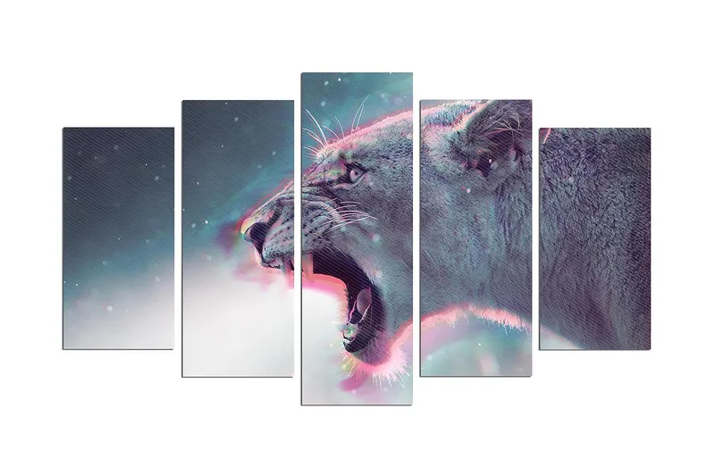 Dekorativ MDF-maleri 5-Dele 20x60 cm, Flerfarvet