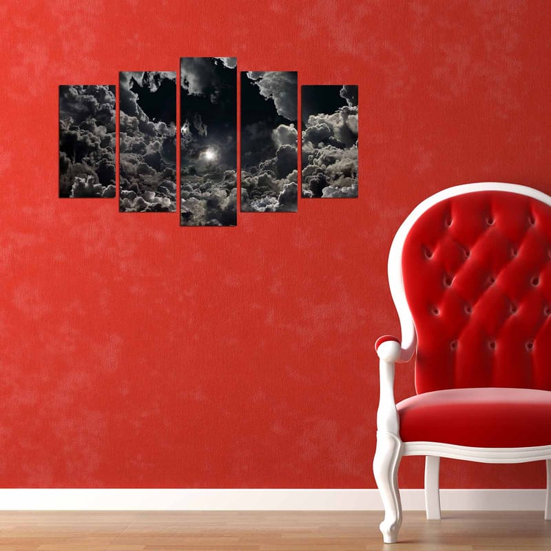 Dekorativ MDF-maleri 5-Dele 20x60 cm - Flerfarvet - Boligtilbehør - Billeder & kunst - Billeder på lærred