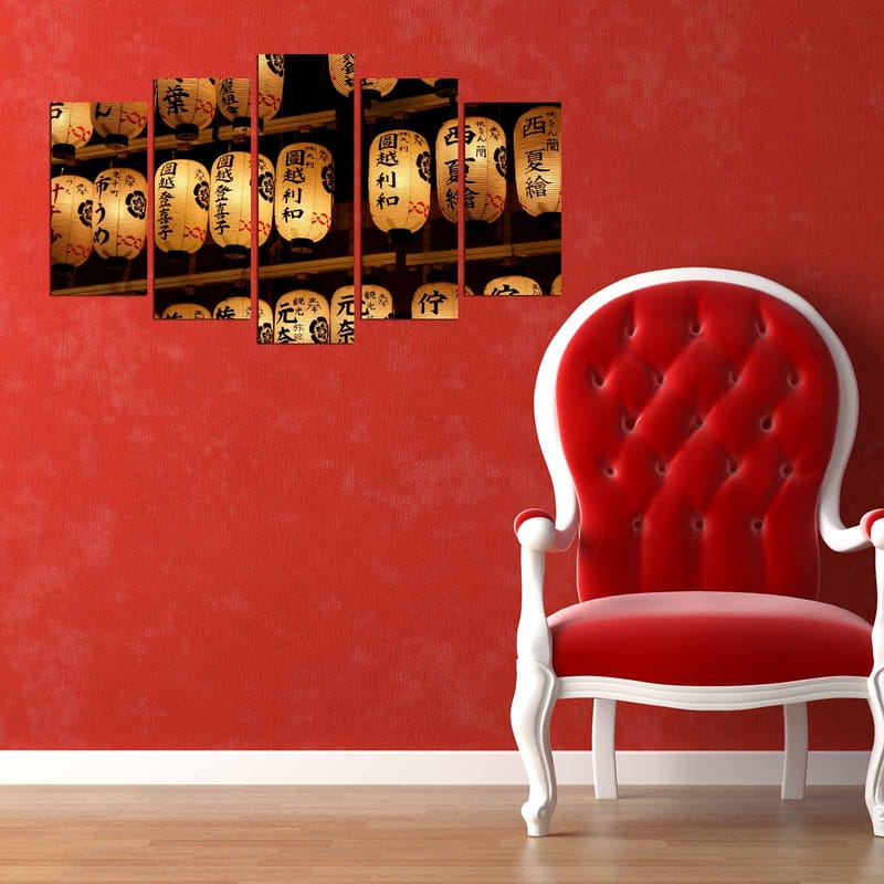 Dekorativ MDF-maleri 5-Dele 20x60 cm - Flerfarvet - Boligtilbehør - Billeder & kunst - Billeder på lærred