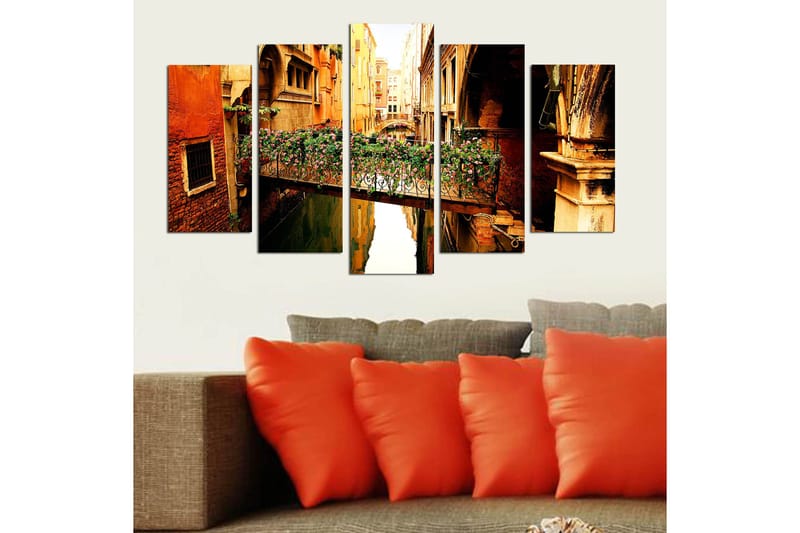 Dekorativ MDF-maleri 5-Dele 20x60 cm - Flerfarvet - Boligtilbehør - Billeder & kunst - Billeder på lærred