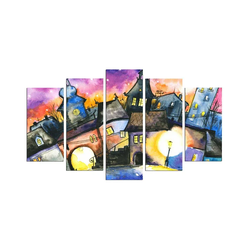 Dekorativ MDF-maleri 5-Dele 20x60 cm, Flerfarvet