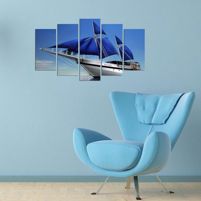 Dekorativ MDF-maleri 5-Dele 20x60 cm - Flerfarvet - Boligtilbehør - Billeder & kunst - Billeder på lærred