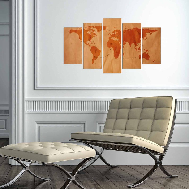 Dekorativ MDF-maleri 5-Dele 20x60 cm - Flerfarvet - Boligtilbehør - Billeder & kunst - Billeder på lærred