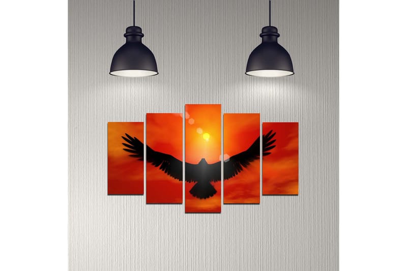 Dekorativ MDF-maleri 5-Dele 20x60 cm - Flerfarvet - Boligtilbehør - Billeder & kunst - Billeder på lærred