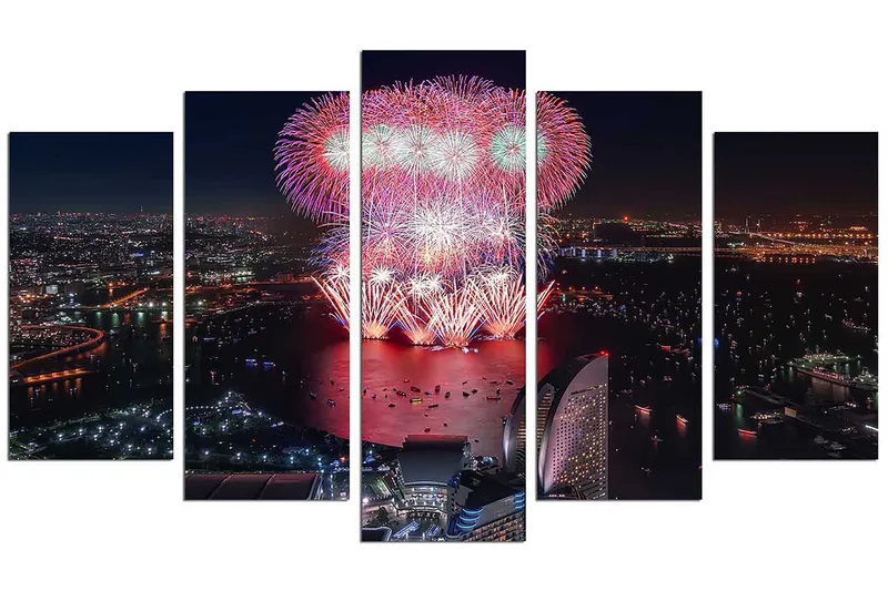 Dekorativ MDF-maleri 5-Dele 20x60 cm - Flerfarvet - Boligtilbehør - Billeder & kunst - Billeder på lærred