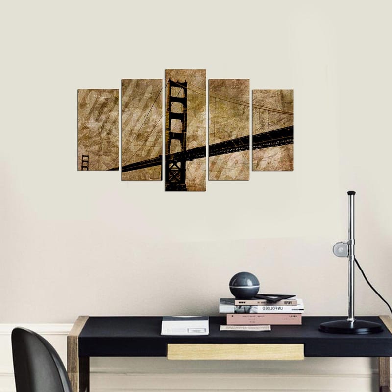 Dekorativ MDF-maleri 5-Dele 20x60 cm - Flerfarvet - Boligtilbehør - Billeder & kunst - Billeder på lærred