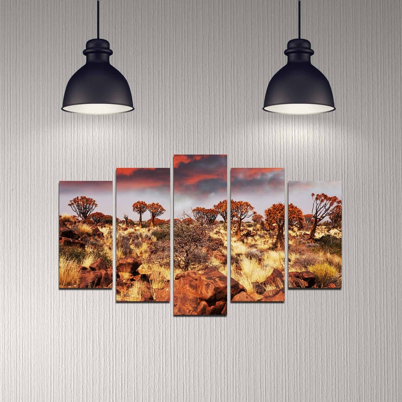 Dekorativ MDF-maleri 5-Dele 20x60 cm - Flerfarvet - Boligtilbehør - Billeder & kunst - Billeder på lærred