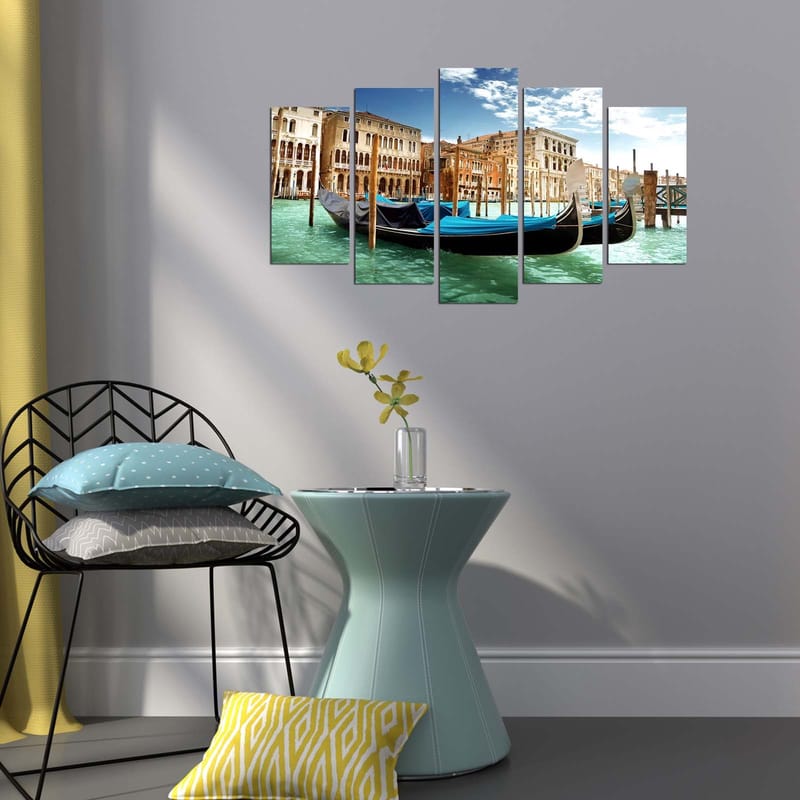 Dekorativ MDF-maleri 5-Dele 20x60 cm - Flerfarvet - Boligtilbehør - Billeder & kunst - Billeder på lærred